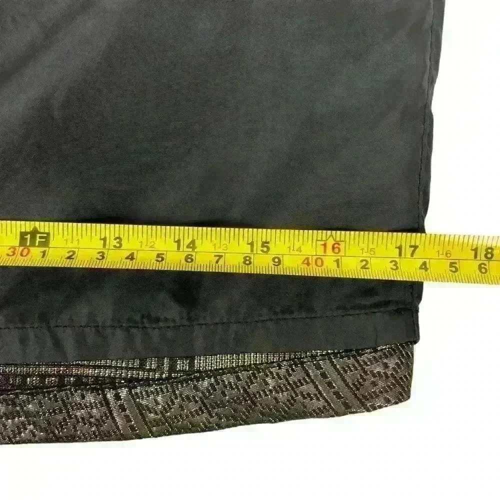 Topshop Womens Gold Black Mini Skirt Sz2 Metallic Bubble Club Night Out Y2K - Picture 13 of 16